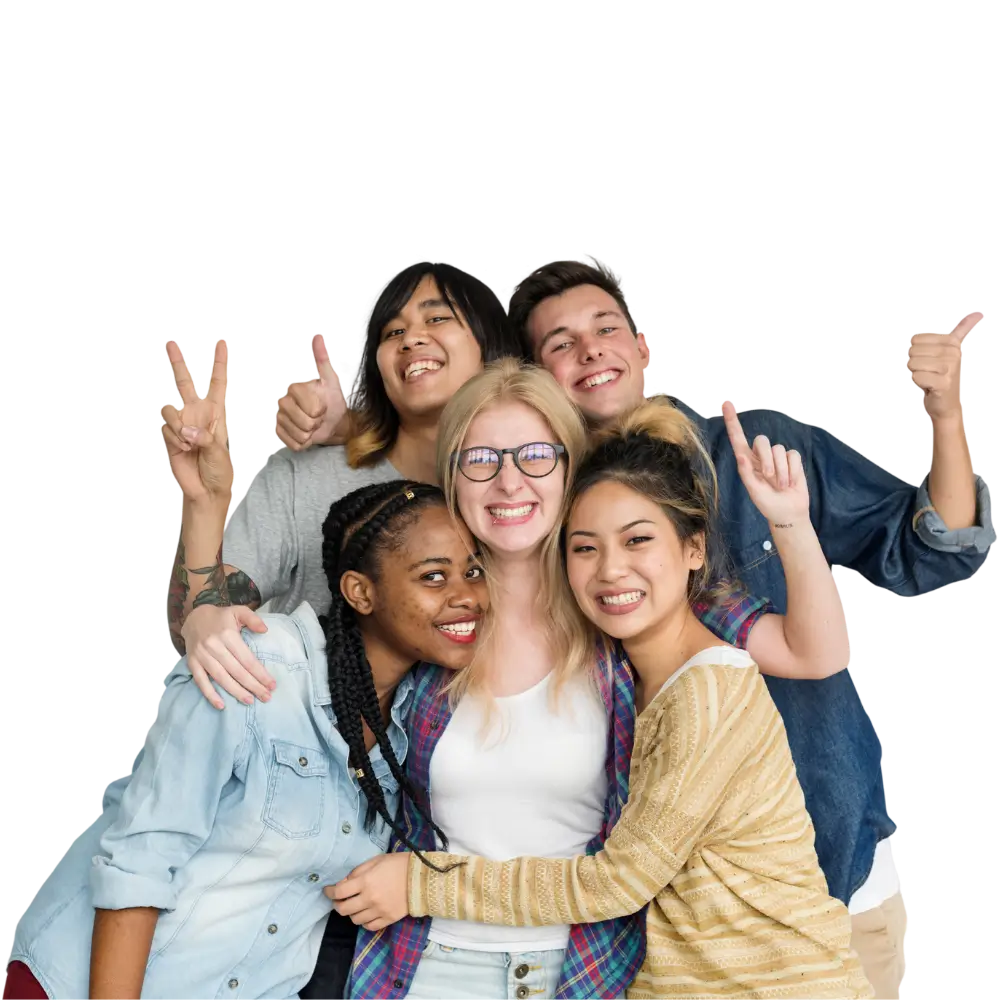 a group of happy young adults