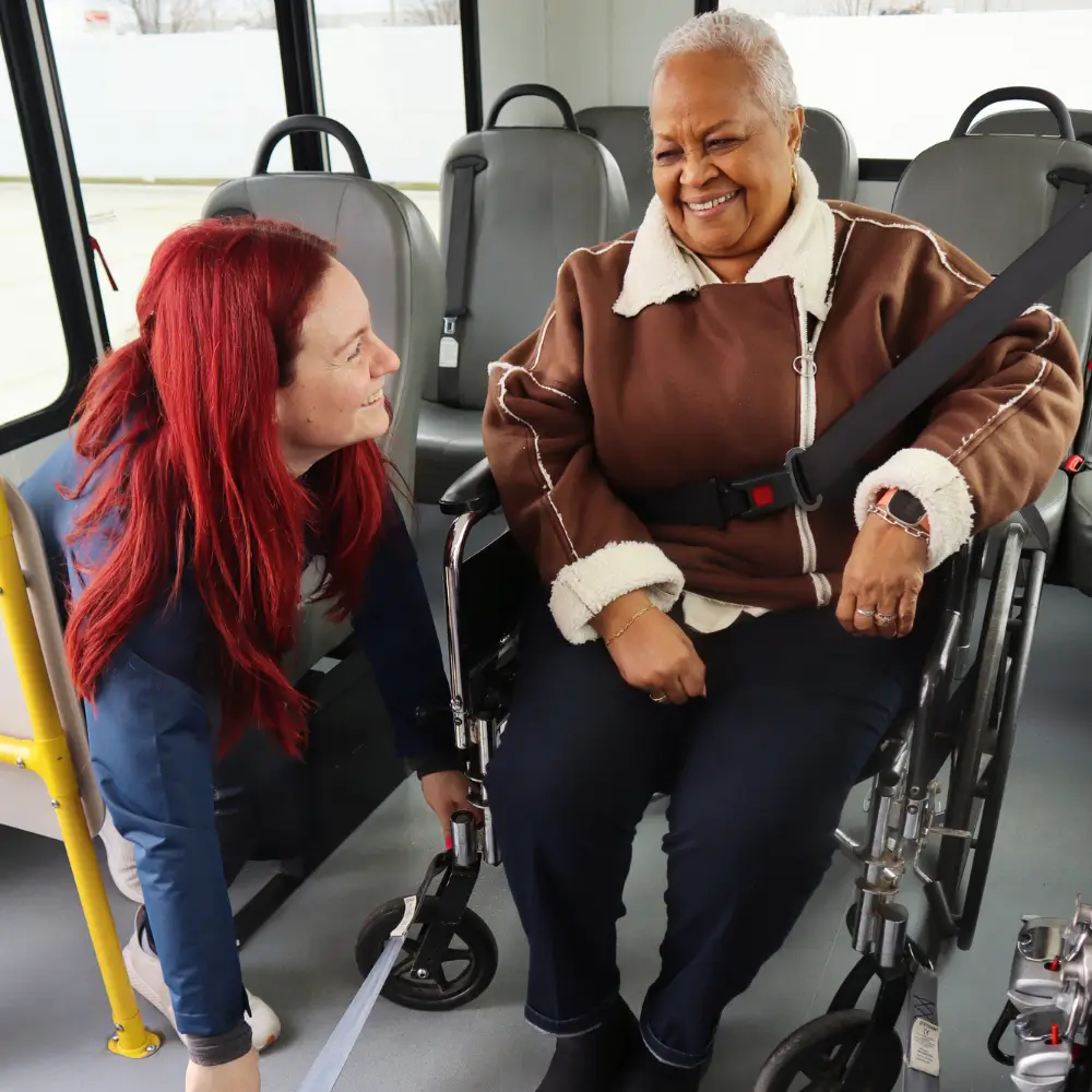 two smiling women